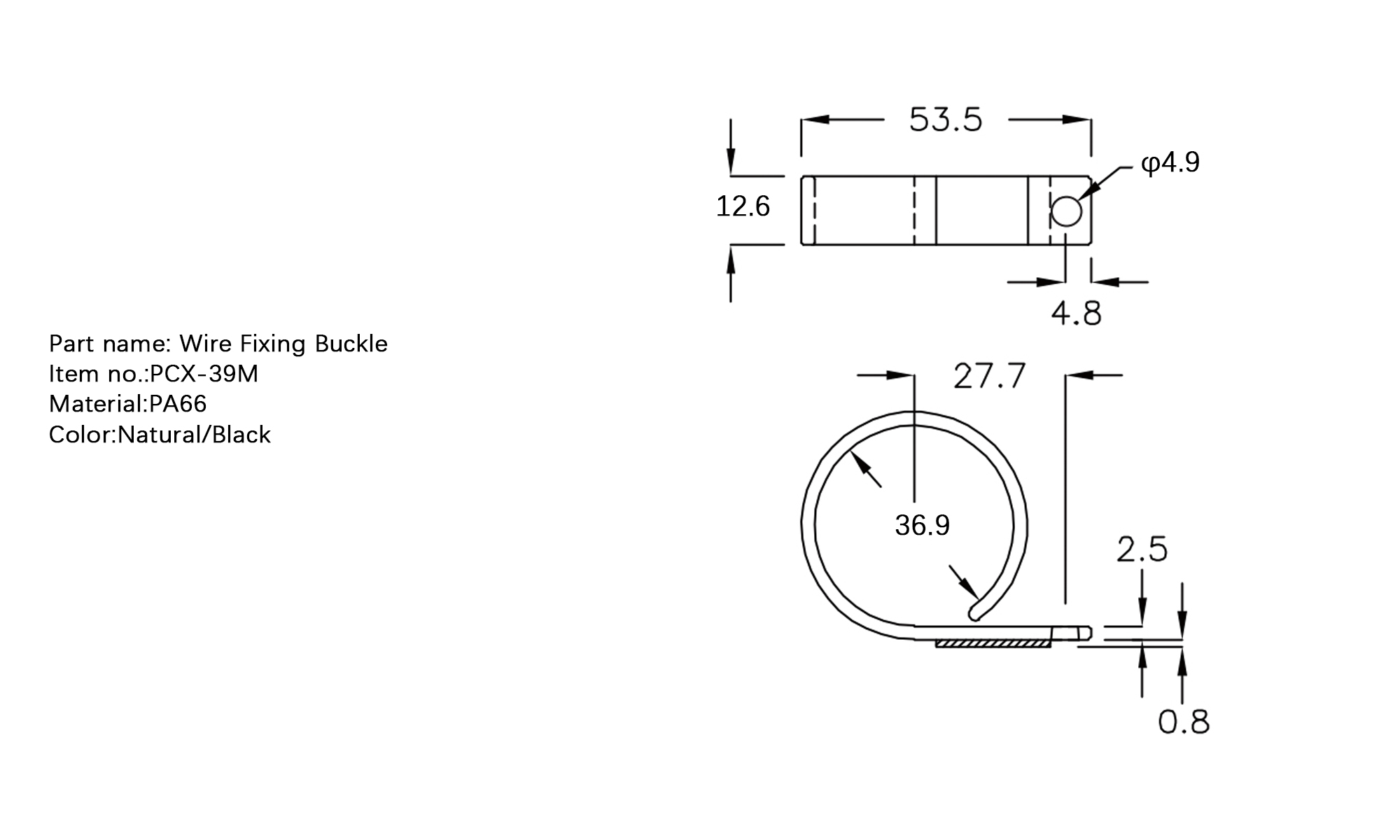 Wire Fixing Buckle PCX-39M